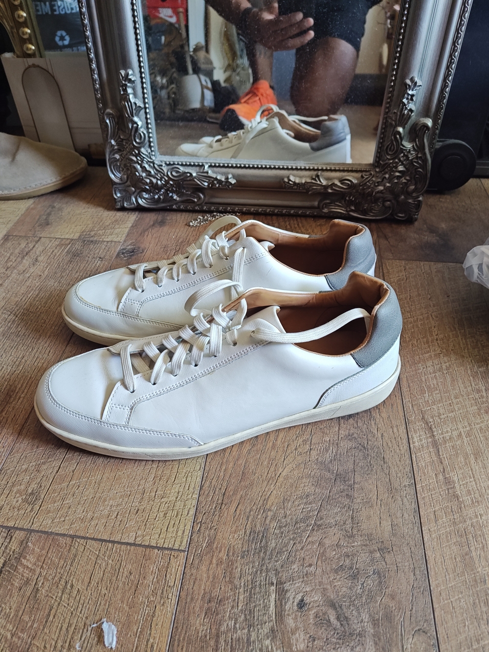 Zara White Leather Sneakers 44